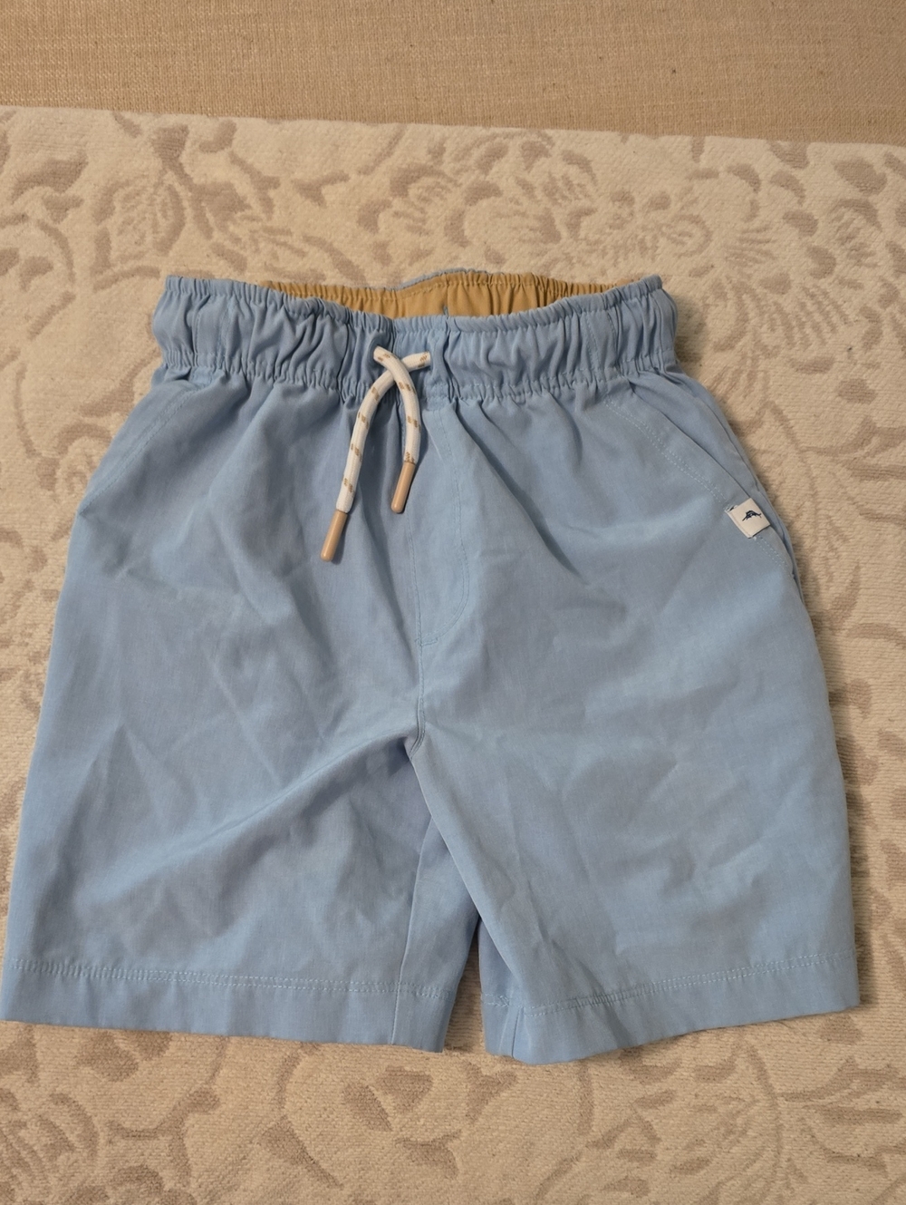 Tommy Bahama Light Blue Elastic Waist Athletic Shorts with Drawstring